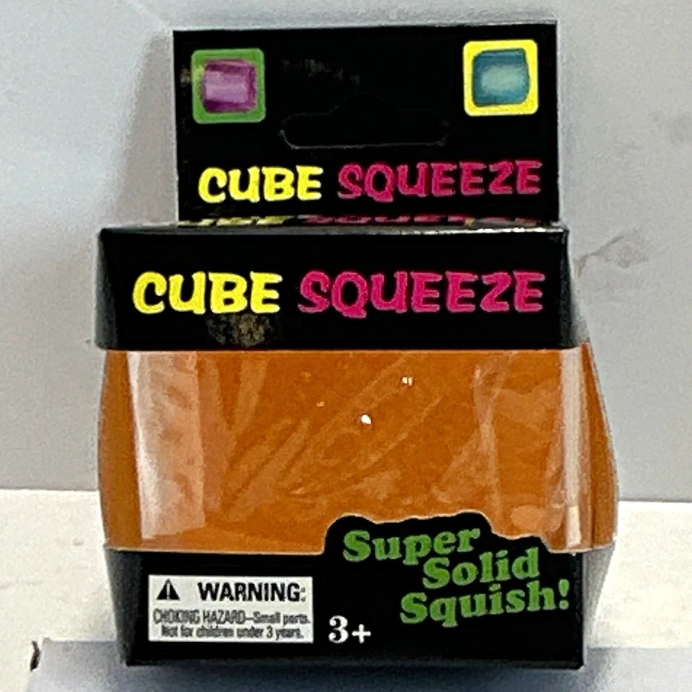 Unbranded Cube Squeeze Ball Unisex OS Orange New Gel Stress Reliever Fidget Toy